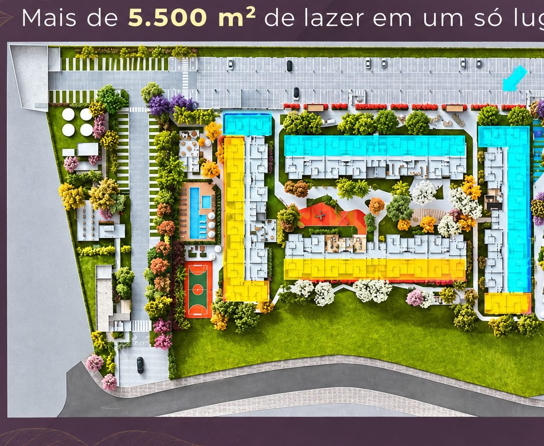 Implantação do condomínio vista de cima